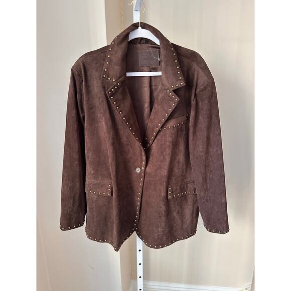 NWOT Blank NYC x Nuuly Studded Vegan Suede Blazer Jacket size 1X - Picture 5 of 9